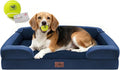Waterproof Orthopedic Dog Bed for Medium Large Sized Dogs | Memory Foam Pet Bed Sofa with Bolster, Dog Couch with Washable Cover & Non-Slip Bottom, 36x27 Inch, Royal Blue