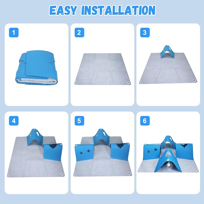 4-Way Cat Tunnel for Indoor Cats, Interactive Toy with Plush Ball | 35.4" Multi-Entrance Cat Play Tunnel with Cozy Hideaway Space, Provides Enrichment, Exercise, Exploration & Interactive Play