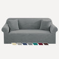 YEMYHOM Couch Cover Latest Jacquard Design High Stretch Sofa Covers for 3 Cushion Couch, Pet Dog Cat Proof Slipcover Non Slip Magic Elastic Furniture Protector (Large, Begonia Leaf Dark Gray)