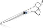 JASON Dog Grooming Scissors Shears - 8" Straight Long Pets Trimming Kit | Premium Cats Shear with Offset Handle and a Jewelled Screw, Sharp Comfortable, Gift