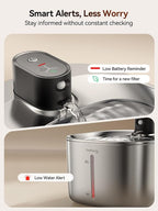 FEELNEEDY Wireless Cat Water Fountain Stainless Steel with Sensor, 4000mAh Battery Operated, 4L/135fl oz Pet Water Fountain for Cats Dogs, Ultra Quiet Cat Drinking Fountain with 2 Filters (YPD-C004S)