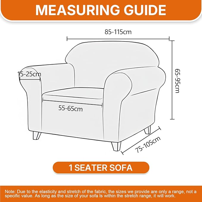 XINEAGE Stretch Armchair Slipcover, Non-Slip Pet Couch Cover,Beige White | Washable Furniture Protector, Elastic Bottom, Dogs & Cats Friendly, Scratch-resistant, Fast Setup, High Elasticity