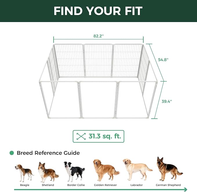 FXW AuraSpace Pro Acrylic & Wire Mesh Indoor Dog Playpen, 40" H, 10 Panels | Clear View, Heavy-duty Metal, Flexible Layouts, Easy Walk-Through, For Medium & Large Dogs, Patented
