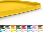 SMILOOL Silicone Pet Food Mat with Raised Edge for Food and Water Bowl, Dog Feeding Mats, Cat Food Trays for Floor Waterproof, Rubber Tray for Dogs and Cats, 22 x 14 x 0.8 Vivid Yellow