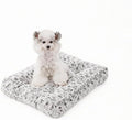 Orthopedic Dog Bed for Dogs, Calming Plush Dog Mat with Thick Cushion Support, Washable Fluffy Pet Bed with Non-Slip Bottom, Soft Indoor Dog Crate Bed (Gray, 23.0" L x 18.0" W x 3.0" Th)