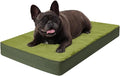 KSIIA Orthopedic Dog Bed for Small Dogs with Waterproof Lining, Green,23x17 | Deluxe Soft Plush Dog Crate Bed, Washable Pet Mat with Removable Cover & Egg Crate Foam for Small Dogs Sleeping & Relaxing