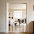 Lumizone Extra Tall Cat Gate 55.12" High 29.92"-59.44" Wide Pet Gate White | Dog Gate for Doorway Hallway Stairs Pressure Mounted Extra Wide 1.37" Gap No Drilling Auto-Close One-Handed Operation