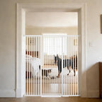 Lumizone Extra Tall Cat Gate 55.12" High 29.92"-59.44" Wide Pet Gate White | Dog Gate for Doorway Hallway Stairs Pressure Mounted Extra Wide 1.37" Gap No Drilling Auto-Close One-Handed Operation