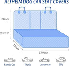 BESULEN Dog Car Seat Cover Waterproof Back Seat Protector Orange Edge | Oxford cloth with grid texture, buckle strap setup, anchor support, fits most cars, SUVs, and trucks, car accessories