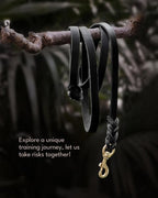 FAIRWIN Leather Dog Leash 6 Foot - Braided Military Grade Heavy Duty Dog Leash for Large Medium Small Dogs Training and Walking (Black, XL:1" x 6ft)