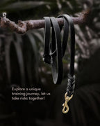 FAIRWIN Leather Dog Leash 6 Foot - Braided Military Grade Heavy Duty Dog Leash for Large Medium Small Dogs Training and Walking (Black, S:1/2" x 6ft)