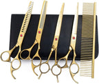 Professional Dog Grooming Scissors Set, 7 Inch/8 Inch Pet Grooming Scissors Chunkers Shears for Dog, Curved Dog Grooming Scissors, Thinning Shears for Dog with Grooming Comb | Pet Grooming Chunkers Shears for Dog, Curved Dog Grooming Scissors, Thinning...