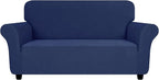 ZNSAYOTX Super Stretch Loveseat Covers (57"-70"), New Striped Love Seat Slipcover, Dogs Pet Friendly Anti-Slip Couch Protector Spandex Durable 2 Seater Fabric Sofa Cover (Navy Blue, Loveseat)