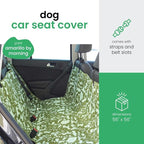 Molly Mutt 3-in-1 Back Seat Cover for Dogs, 100% Cotton Canvas Back Seat Hammock with Headrest Straps, Belt Slots, & Anchors, Non-Skid Cargo Area Cover, Machine Washable, No Harmful Chemicals, 56"x56"