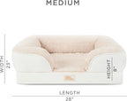 Town & Country Everyday CuddleTown Comfy Solid Bolster Sofa Pet Bed, Supportive & Calming Egg Crate Foam, Non-Slip Bottom, Machine Washable Cover, Cream, Medium 28"x23"x8"