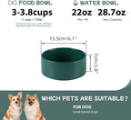 Havniva Ceramic Dog Bowls, 6.1” Dog Food and Water Bowl, Pet Feeding Bowl | Dog Food Bowl for Small Dogs, Food-Grade Ceramic, Dog Water Bowl with Non-Slip Rubber Base, Large Capacity, Dishwasher Safe