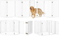 Metal Freestanding Dog Gates with Door for Outdoor Indoor,160'' Extra Wide 36'' Tall Free Standing Dog Gate for Doorways,Large Openings,Deck,Yard,Porch,Foldable Pet Fence (White,8 Panels)