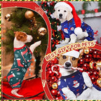 Xuniea 6 Pieces Christmas Pet Pajamas, Santa Snowman Tree Print,Small - Image 5