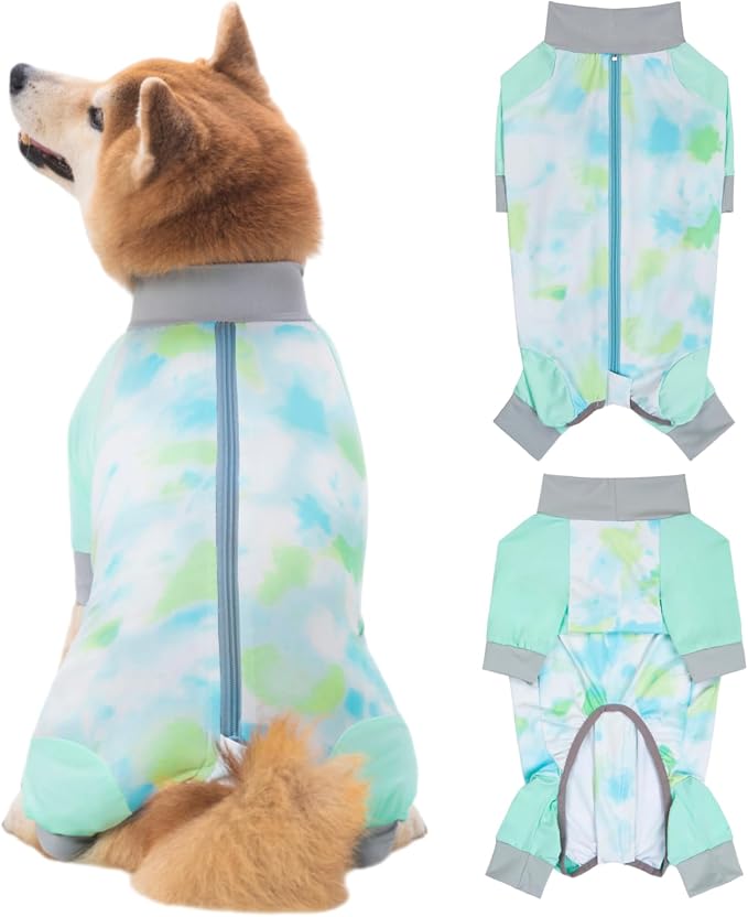 Dog Cooling Sun Protection Suit, Outdoor Fashion Onesie, UPF 50+ Lightweight Breathable Quick-Dry, Anti-Dirt & Anti-Shedding, Zipper Design for Easy Dressing Undressing (Cyan, X-Small)