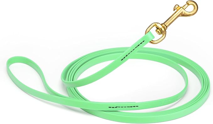 Viper Biothane K9 Working Dog Leash Waterproof Lead for Tracking Training Schutzhund Odor-Proof Long Line with Solid Brass Snap for Puppy Medium and Large Dogs, 15ft Sea Foam Green