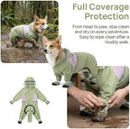 Dog Rain Boots, Waterproof Dog Rain Shoes for All Weather, Anti Dirt Pants with Shoes, Adjustable Suspender Pants for Outdoor Walking & Paw Protectors（M）