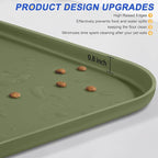 SMILOOL Silicone Pet Food Mat with Raised Edge for Food and Water Bowl, Dog Feeding Mats, Cat Food Trays for Floor Waterproof, Rubber Tray for Dogs and Cats, 22 x 14 x 0.8 Light Olive Green