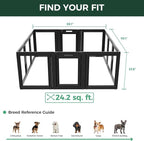 FXW AuraSpace Clear Acrylic Indoor Dog Playpen, 24" H, 12 Panels, Black | Open View, Modern Home Fit, No Climbing Bars, Tool-Free Setup, For Puppies & Small Dogs