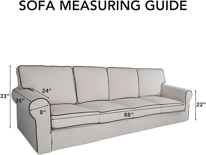PureFit Reversible Quilted Couch Covers for Dogs Sofa Cover 4 Seater 88" | Light Gray/Light Gray, Water Resistant Couch Protector, Washable Pet Couch Cover with Non Slip and Elastic Straps For Kids