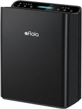 Afloia Air Purifier for Home, PM2.5 Air Quality Monitor, Smart Auto Mode | Europa 2.0 Black purifies up to 2,000 ft² with a washable pre-filter to capture pet hair, smoke, dust, mold and allergens.