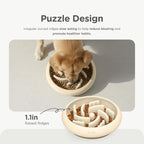 Slow Feeder Dog Bowls Made of Premium Food-Grade Silicone | Anti-Choking & Slow Eating for Improved Digestion, Non-Slip, Soft & Durable, Quiet Dog Bowl, Cute (Ivory, Standard)