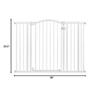 Ingenuity Extra Tall & Wide Safety Pet and Baby Gate, 29.5"-53" Wide, 38" Tall, Pressure or Hardware Mounted, Install on Wall or Banister in Doorway or Stairway, Auto Close Walk-Thru Door - White