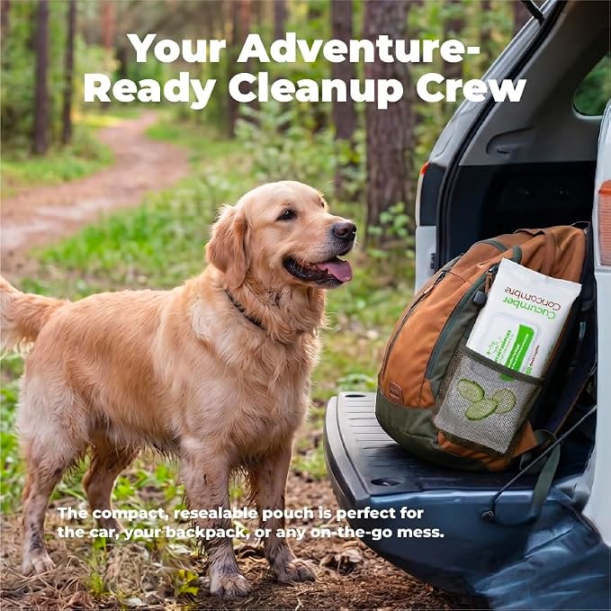Best Pet Supplies Cleaning Dog Wipes - Calming Lavender, 100 Count | Lavender Scented, Large 8x9", Vitamin E, Puppy & Cat Safe, Gentle Grooming, Resealable Pouch Prevents Drying