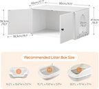 HOOBRO Cat Litter Box Enclosure, Hidden Litter Box Furniture with Side Entry, Litter Box Cabinet, Indoor Cat House, End Side Table, 31.5"L x 17.7"W x 16.3"H, for Living Room, Bathroom, White WT40MW01