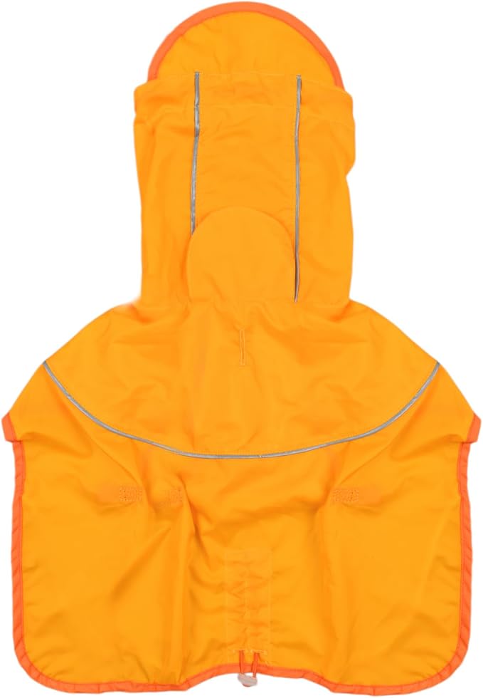 Puppia Rainlite Dog Poncho Hooded Waterproof Adjustable Lightweight Rain Jacket Poncho for Small and Medium Dogs, Yellow, Large