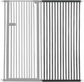 Lumizone Extra Tall Cat Gate Extension Kit 55.12" High 29.52" Wide Black | Tall Pet Gate Dog Gate for Doorway Hallway Stairs Pressure Mounted Extra Wide 1.37" Gap No Drilling