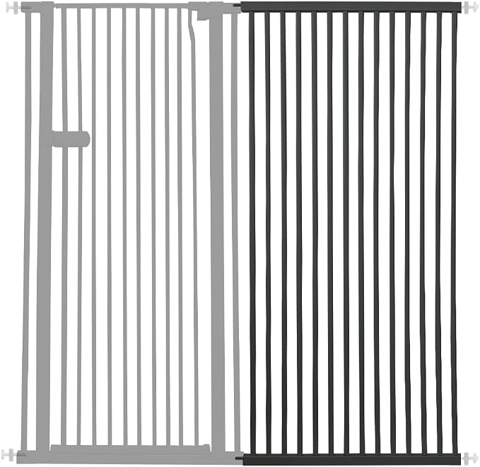 Lumizone Extra Tall Cat Gate Extension Kit 55.12" High 29.52" Wide Black | Tall Pet Gate Dog Gate for Doorway Hallway Stairs Pressure Mounted Extra Wide 1.37" Gap No Drilling