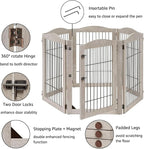 unipaws 132" Extra Wide Dog Gate and Pet Playpen with Walk Through Door | Free Standing Tall Dog Fence, Barriers for Home, Use as Indoor Dogs Cats Pen, Rabbit Pen, Weathered Grey