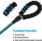 Rope Dog Leash 6 FT: Heavy Duty Leashes with Swivel Lockable Hook Reflective Threads Bungee and Padded Handle - Dog Lead for Large Small Medium Dogs Outside Walking Hiking Blue Black