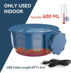 Indoor Pet Small Heated Water Bowl, Cat Thermal Bowl in Winter, 600ML Hanging Heated Water Bowl for Rabbit Cage Dog Crate, Indoor USB Portable Warm Dish for Dogs Cats Rabbits Birds, Blue