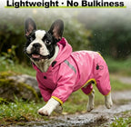 Dog Raincoat, Professional Waterproof Taped Seams for Puppies & Tiny Small Dogs (Pink, S)