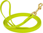 Viper Biothane K9 Working Dog Leash Waterproof Lead for Tracking Training Schutzhund Odor-Proof Long Line with Solid Brass Snap for Puppy Medium and Large Dogs, 10ft Safety Yellow