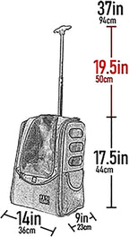Pet Gear I-GO2 Roller Backpack, Travel Carrier, Car Seat for Cats/Dogs, Mesh Ventilation, Included Tether, Telescoping Handle, Storage Pouch, 2 Models, Available 12 Colors