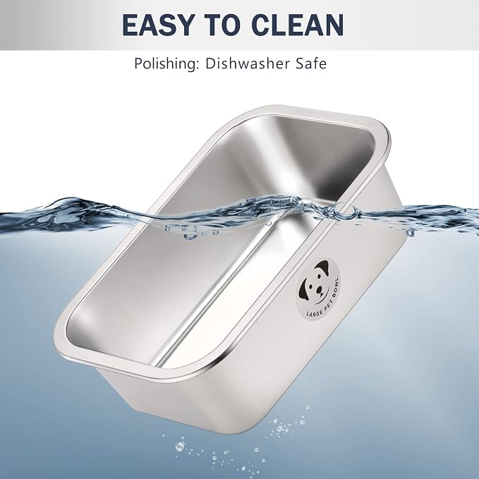 Stainless Steel Dog Bowls for Large Dogs, High Capacity Metal Dog Food Bowls, Food and Water Bowl for Larges, X-Large, and Big Dogs 1.25 Gallons
