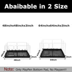 PJYuCien Square Playpen Bottom Pad for 24'' Width 8 Panel Pen, Black | Protect Floor, Easy to Move and Clean, Perfect for Puppy, Duck, and Other Small Animals, Hook Connect