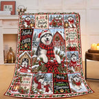 Husky Christmas Throw Blanket Snowy Farm Dog Holiday Gifts 50''x60'' by Fuzawet