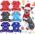 Xuniea 6 Pieces Christmas Pet Pajamas, Santa Snowman Tree Print,Small by Xuniea