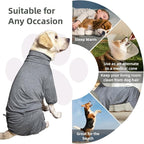 Dog Pyjamas PJS Sweater Clothes and Home Clothing Suitable for Medium to Large Breeds of Dogs, Dog Neutering Suits, Extra-Large Stretch Fabric, Four-Legged Clothes(Thin Forid Gray, 5XL)