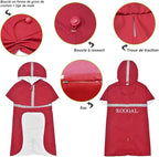 Waterproof Dog Coat Raincoat Poncho for Small to Medium Dogs, Polyester TPU Material Pet Jacket Apparel with Reflective Strips, Red, 3XL