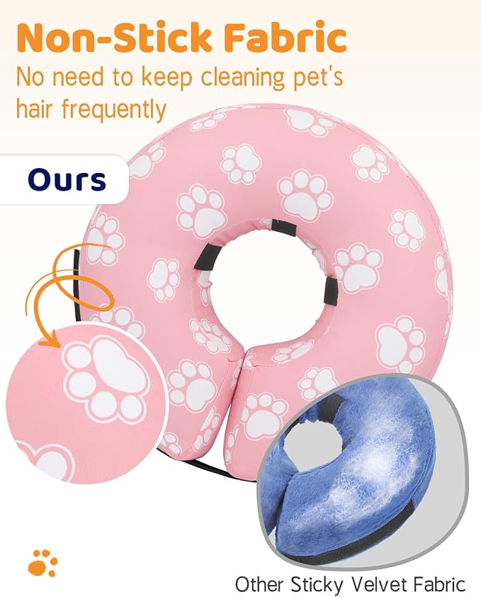 Supet Inflatable Dog Cone Collar Alternative After Surgery, Dog Neck Donut Collar Recovery E Collar, Soft Pet Cone for Small Medium Large Dogs