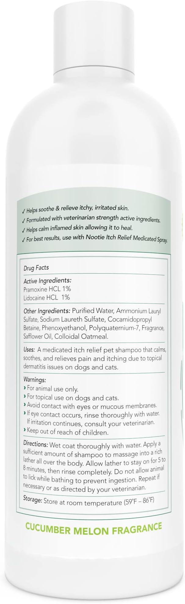 Nootie Itch Relief Shampoo for Dogs and Cats, Relieves Itchy Skin Medicated Pet Shampoo, Sold in Over 10,000 Vet Clinics and Pet Stores Worldwide, 8 oz